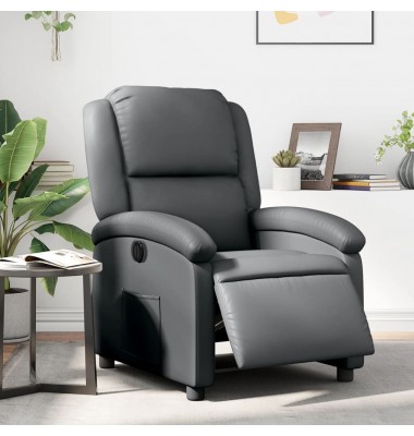  Elektrinis atlošiamas krėslas, pilkos spalvos, dirbtinė oda - Foteliai, krėslai - 1