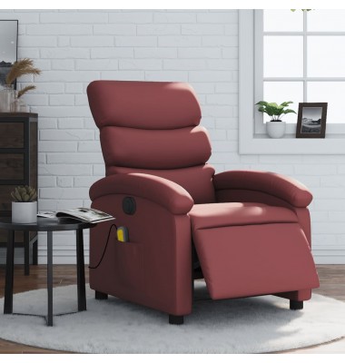  Elektrinis atlošiamas masažinis krėslas, vyno, dirbtinė oda - Foteliai, krėslai - 1