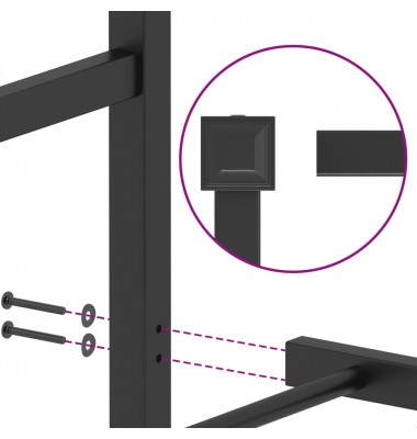  Metalinis lovos rėmas su galvūgaliu, juodos spalvos, 75x190cm - Lovos - 9