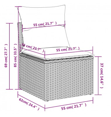  Sofos komplektas su pagalvėlėmis, 5 dalių, pilkas, poliratanas - Lauko baldų komplektai - 10