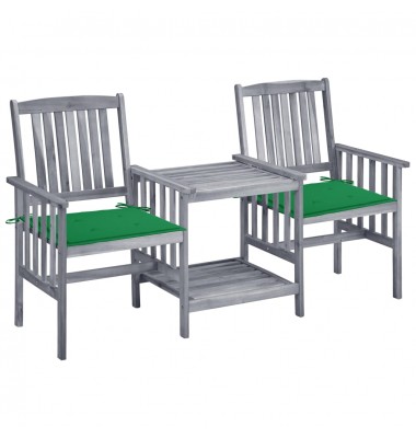  Sodo kėdės su arbatos staliuku ir pagalvėlėmis, akacija - Lauko baldų komplektai - 1