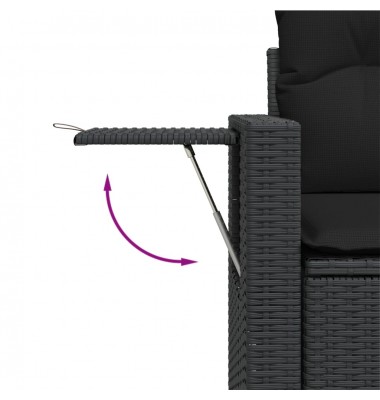  Sodo komplektas su pagalvėlėmis, 5 dalių, juodas, poliratanas - Lauko baldų komplektai - 7