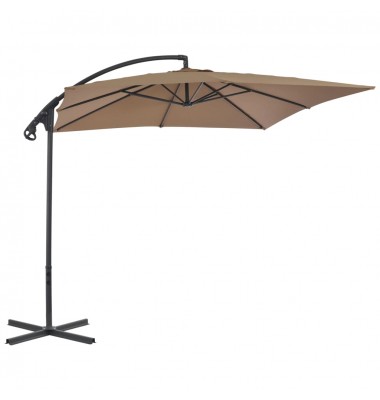  Gem. form. saulės skėtis su plien. stulp., taupe sp., 250x250cm - Lauko skėčiai, uždangos nuo saulės - 1
