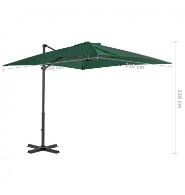  Gem. form. saulės skėtis su alium. stulp., žal. sp., 250x250cm - Lauko skėčiai, uždangos nuo saulės - 8