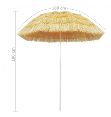  Paplūdimio skėtis, natūralios sp., 180 cm, havajietiškas st. - Lauko skėčiai, uždangos nuo saulės - 5