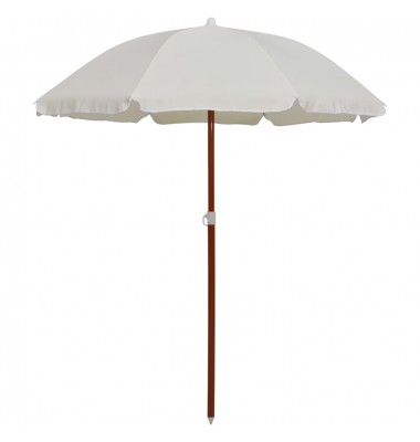  Skėtis nuo saulės su plieniniu stulpu, smėlio spalvos, 180cm - Lauko skėčiai, uždangos nuo saulės - 1