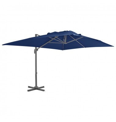  Gembės formos skėtis su aliuminio stulpu, mėlynos spalvos, 4x3m - Lauko skėčiai, uždangos nuo saulės - 1