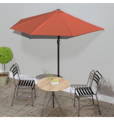  Balkono skėtis su aliuminiu stulpu, terakota, 270x144x222cm - Lauko skėčiai, uždangos nuo saulės - 1