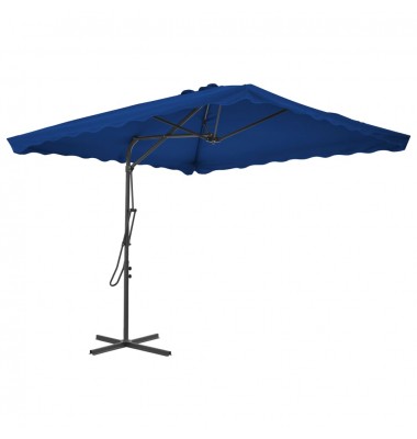  Lauko skėtis su plieniniu stulpu, mėlynas, 250x250x230cm - Lauko skėčiai, uždangos nuo saulės - 1