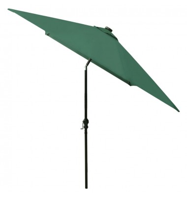 Skėtis nuo saulės su LED ir plieno stulpu, žalias, 2x3m - Lauko skėčiai, uždangos nuo saulės - 5