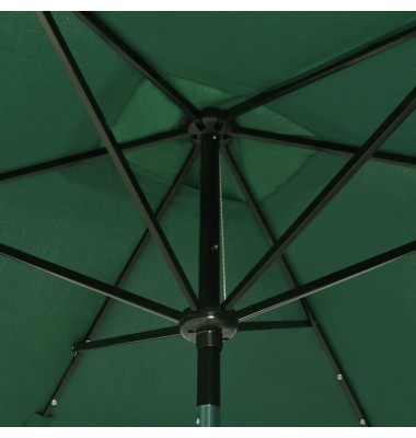  Skėtis nuo saulės su LED ir plieno stulpu, žalias, 2x3m - Lauko skėčiai, uždangos nuo saulės - 9