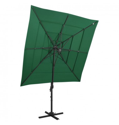  Skėtis su aliuminiu stulpu, žalias, 250x250cm, 4 aukščių - Lauko skėčiai, uždangos nuo saulės - 1
