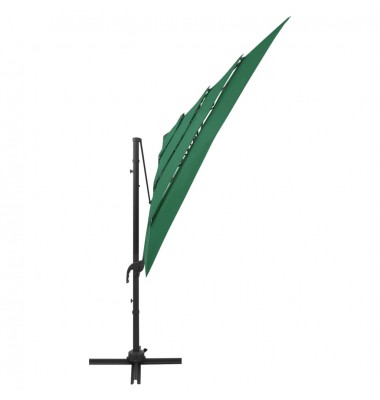  Skėtis su aliuminiu stulpu, žalias, 250x250cm, 4 aukščių - Lauko skėčiai, uždangos nuo saulės - 4