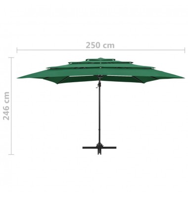  Skėtis su aliuminiu stulpu, žalias, 250x250cm, 4 aukščių - Lauko skėčiai, uždangos nuo saulės - 9