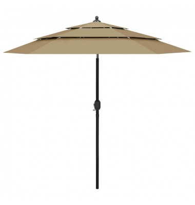  Skėtis nuo saulės su aliuminiu stulpu, taupe, 2,5m, 3 aukščių - Lauko skėčiai, uždangos nuo saulės - 1