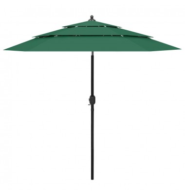  Skėtis nuo saulės su aliuminiu stulpu, žalias, 2,5m, 3 aukščių - Lauko skėčiai, uždangos nuo saulės - 1