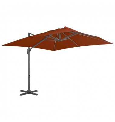  Gembės formos skėtis su aliuminio stulpu, terakota, 300x300cm - Lauko skėčiai, uždangos nuo saulės - 1
