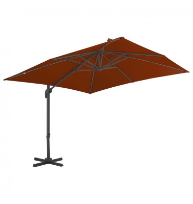  Gembės formos skėtis su aliuminio stulpu, terakota, 300x300cm - Lauko skėčiai, uždangos nuo saulės - 2