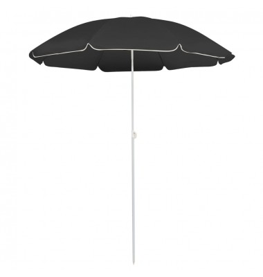  Lauko skėtis su plieniniu stulpu, antracito spalvos, 180cm - Lauko skėčiai, uždangos nuo saulės - 1