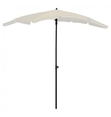 Sodo skėtis nuo saulės su stulpu, smėlio spalvos, 200x130cm - Lauko skėčiai, uždangos nuo saulės - 1