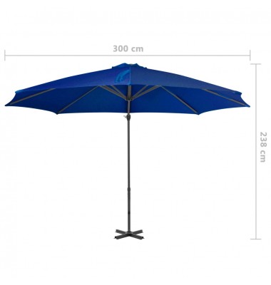  Gembinis skėtis su aliuminiu stulpu, tamsiai mėlynas, 300cm - Lauko skėčiai, uždangos nuo saulės - 8