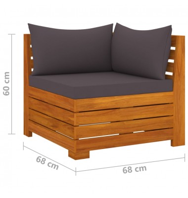  Sodo komplektas su pagalvėlėmis, 7 dalių, akacijos masyvas - Lauko baldų komplektai - 6