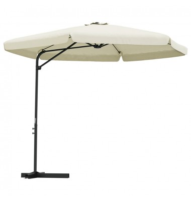  Lauko skėtis su plieniniu stulpu, smėlio baltos spalvos, 300cm - Lauko skėčiai, uždangos nuo saulės - 2