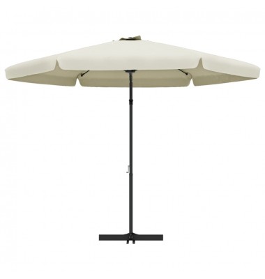  Lauko skėtis su plieniniu stulpu, smėlio baltos spalvos, 300cm - Lauko skėčiai, uždangos nuo saulės - 4