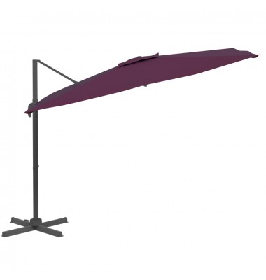  Gembės formos skėtis su aliuminiu stulpu, bordo, 400x300cm - Lauko skėčiai, uždangos nuo saulės - 1