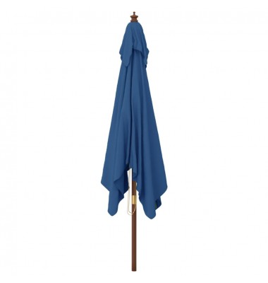  Sodo skėtis su mediniu stulpu, tamsiai mėlynas, 300x300x273cm - Lauko skėčiai, uždangos nuo saulės - 4