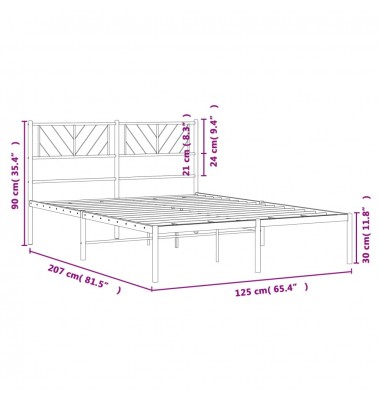  Metalinis lovos rėmas su galvūgaliu, baltos spalvos, 120x200cm - Lovos - 9