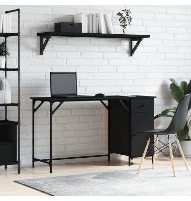  Kompiuterio stalas, juodas, 131x48x75cm, apdirbta mediena - Rašomieji stalai - 1