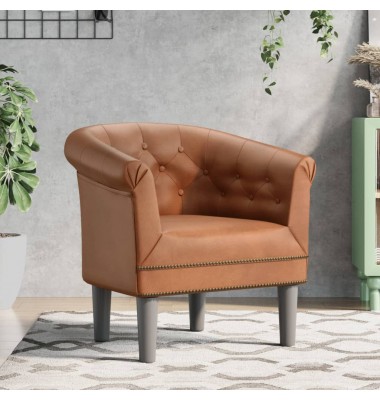  Krėslas, rudos spalvos, dirbtinė oda - Foteliai, krėslai - 1
