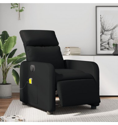 Elektrinis atlošiamas masažinis krėslas, juodas, dirbtinė oda - Foteliai, krėslai - 1