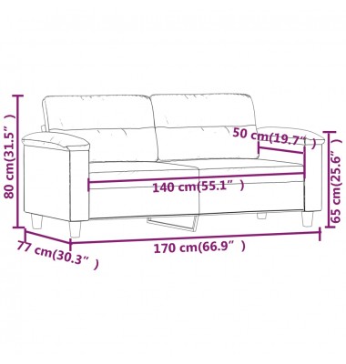  Dvivietė sofa, pilkos spalvos, 140cm, dirbtinė oda - Sofos, sofos-lovos - 8
