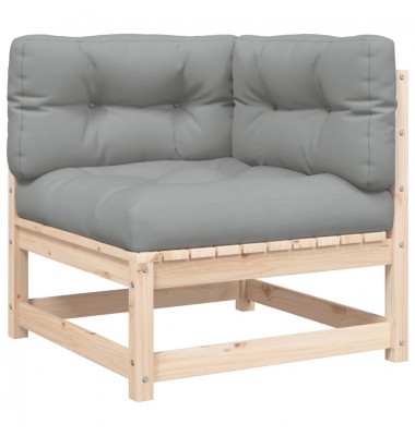  Kampinė sodo sofos dalis su pagalvėlėmis, pušies masyvas - Moduliniai lauko baldai - 2