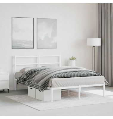  Metalinis lovos rėmas su galvūgaliu, baltos spalvos, 140x190cm - Lovos - 3