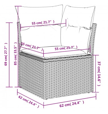  Sofos komplektas su pagalvėlėmis, 7 dalių, juodas, poliratanas - Lauko baldų komplektai - 10