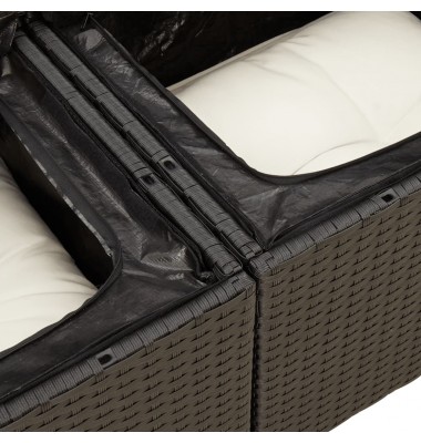  Sofos komplektas su pagalvėlėmis, 8 dalių, juodas, poliratanas - Lauko baldų komplektai - 5