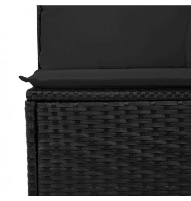 Sofos komplektas su pagalvėlėmis, 6 dalių, juodas, poliratanas - Lauko baldų komplektai - 4