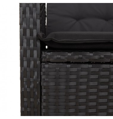  Sodo komplektas su pagalvėlėmis, 2 dalių, juodas, poliratanas - Lauko baldų komplektai - 7