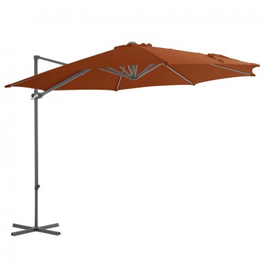  Gembinis skėtis su plieniniu stulpu, terakota spalvos, 300cm - Lauko skėčiai, uždangos nuo saulės - 1
