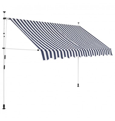  Rankiniu būdu ištraukiama markizė, mėlyni/balti dryžiai, 250cm - Markizės terasoms, langams, durims - 1