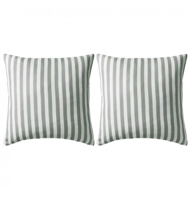  Lauko pagalvės, 2 vnt., pilkos spalvos, 45x45cm, dryžuotos - Dekoratyvinės pagalvėlės - 1