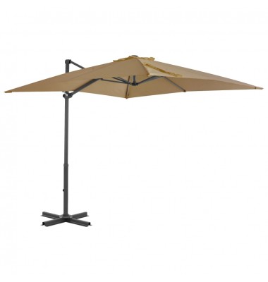  Gem. form. saulės skėtis su alium. stulp., taupe sp., 250x250cm - Lauko skėčiai, uždangos nuo saulės - 1