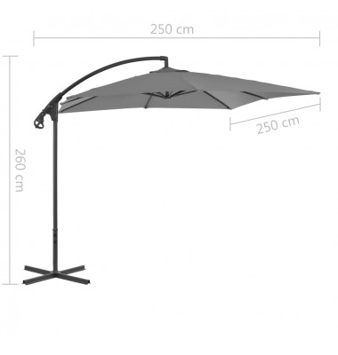  Gem. form. saulės skėtis su plien. stulp., antr. sp., 250x250cm - Lauko skėčiai, uždangos nuo saulės - 7
