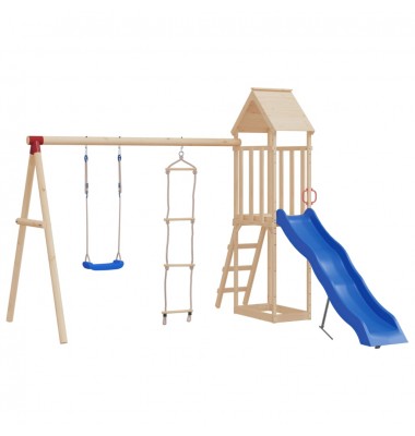  Sūpynės su virvinėmis kopėčiomis, mėlynos, polietilenas - Žaidimų nameliai, batutai, smėlio dėžės - 1