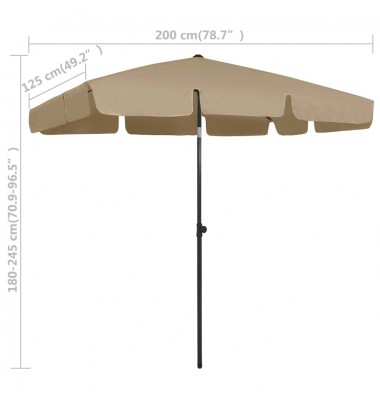  Paplūdimio skėtis, taupe spalvos, 200x125cm - Lauko skėčiai, uždangos nuo saulės - 8
