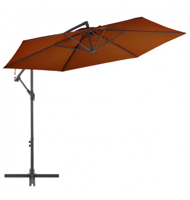  Gembės formos skėtis su aliuminio stulpu, terakota, 300cm - Lauko skėčiai, uždangos nuo saulės - 1