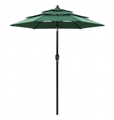  Skėtis nuo saulės su aliuminiu stulpu, žalias, 2m, 3 aukščių - Lauko skėčiai, uždangos nuo saulės - 1